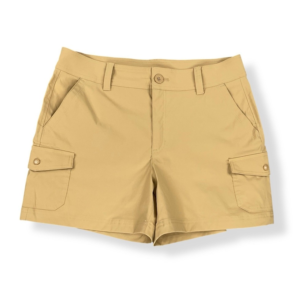 Eddie Bauer Shorts Women Size 10 Tan Cargo Performance Hiking Gorpcore NEW